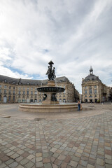 Fototapeta na wymiar Fountain of the Three Graces, Place de la Bourse, Bordeaux, France