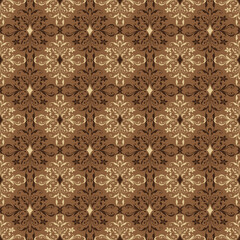 Beautiful flower motifs on Jember batik with simple mocca color design.