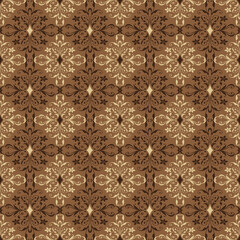 Beautiful flower motifs on Jember batik with simple mocca color design.