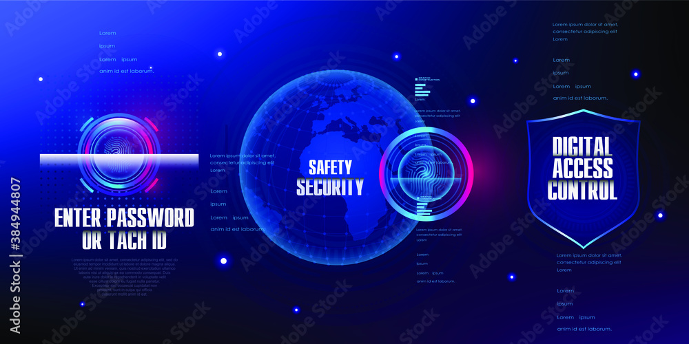 Poster protecting digital data, deposits, accounts around the world with digital codes and passwords. cyber