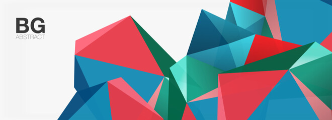 3d mosaic abstract backgrounds, low poly shape geometric design