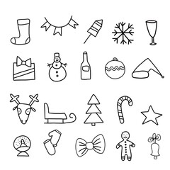 set of icons for New Year and Christmas