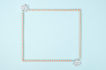 Christmas composition. Top view. Xmas and New year concept. Happy Holidays greeting card, frame