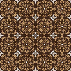Elegant tradisional batik pattern design with dark brown color concept.