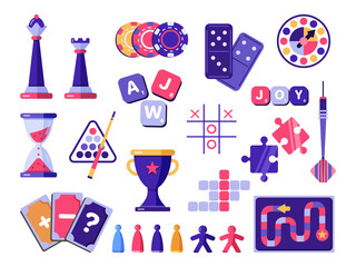 Board games entertainment play vector flat set © DandelionFly