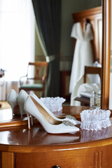 wedding dress on the table