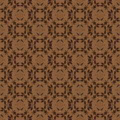 Abstrack pattern on Central Java batik with smooth brown color design.