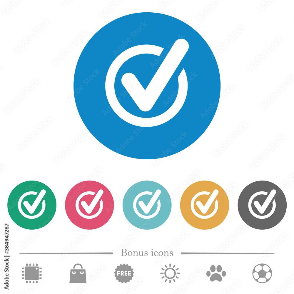 Poster checked data flat round icons