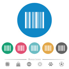 Barcode flat round icons