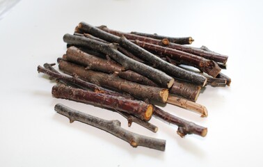 sticks on a white background