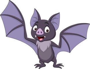 Cartoon bat isolated on white background