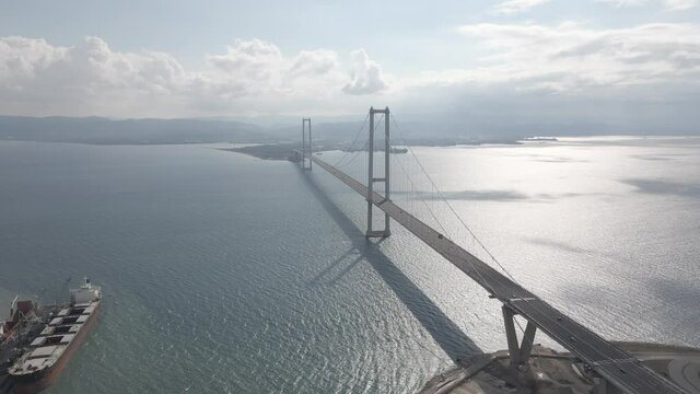 Osman Gazi Bridge aerial view