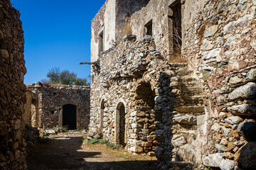 Antike Ruinen der alten Hauptstadt auf der griechischen Insel Kythira