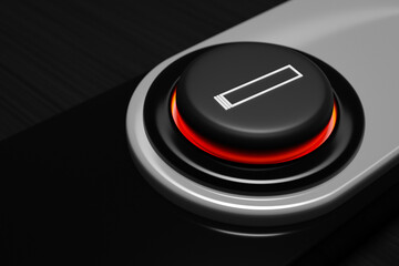 3D illustration close up of a round cigarette lighter on black isolated background