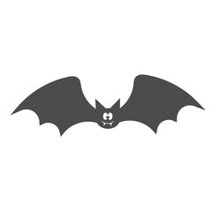 Bat grey icon, vector sign, flat style pictogram isolated on white. Halloween holiday Symbol, logo illustration.