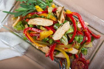 Fresh salad from chopped vegetables.