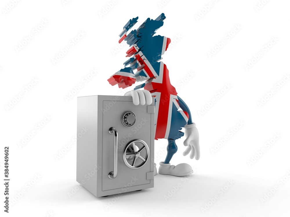 Wall mural UK character with safe