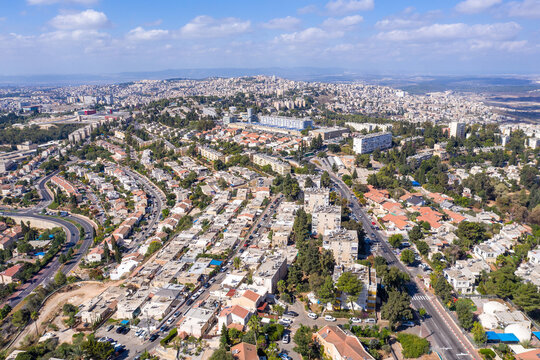 Aerial view of the city of Nof Galil, formally known as Nazareth illit.