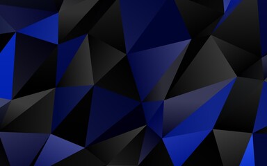 Fototapeta premium Dark Black vector low poly cover.