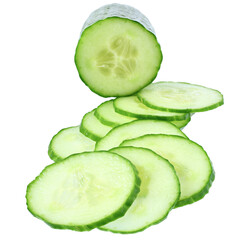 Fresh slice cucumber isolated