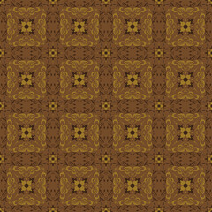 Elegant Indonesian batik flower motifs with modern brown color design.