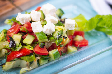 Fresh salad from chopped vegetables.