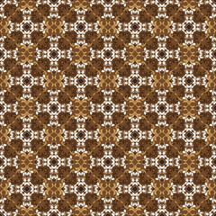 Unique pattern on Javanese batik with blend brown and white color concept.