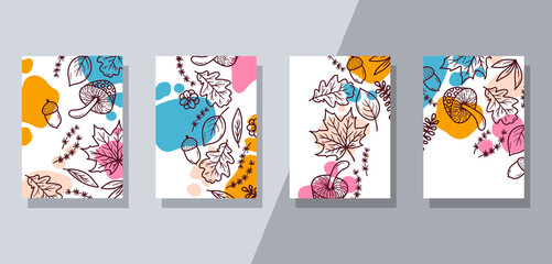 Fototapeta na wymiar Elegant floral banners interior posters vector set