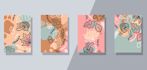 Fototapeta na wymiar Elegant floral doodle colorful posters design banners emplate tset