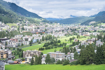 Panorama view of Davos, Switzerland