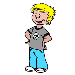 smiling boy standing