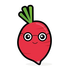 cartoon radish illustration cute