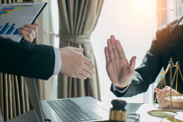 Judge gavel with Justice lawyers having team Concepts of Law and Legal services

