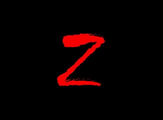 Z Horror bloody, scary vector letter. Insane Fear brutal, scream font. Wicked night theme style design. Hand writing eps10 illustration