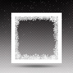 snowy square frame template