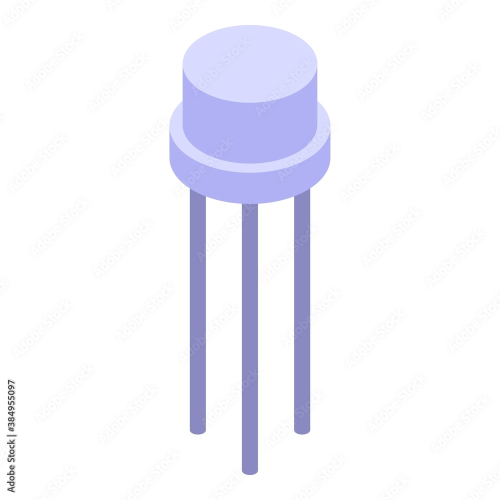 Poster voltage regulator transistor icon. isometric of voltage regulator transistor vector icon for web des