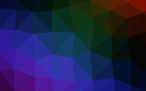Dark Multicolor, Rainbow vector polygonal background.