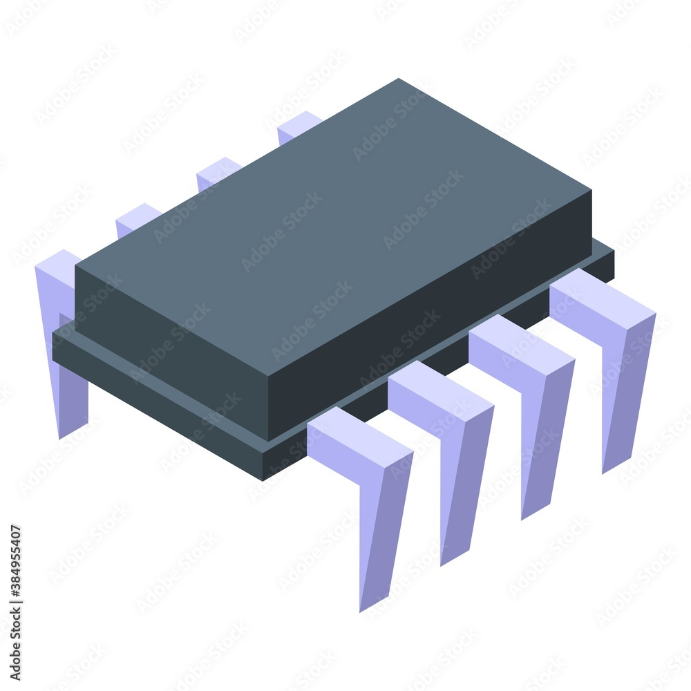 Poster voltage regulator circuit icon. isometric of voltage regulator circuit vector icon for web design is