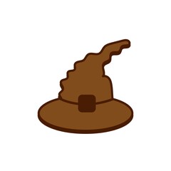 Brown Witch hat icon vector illustration. Flat design