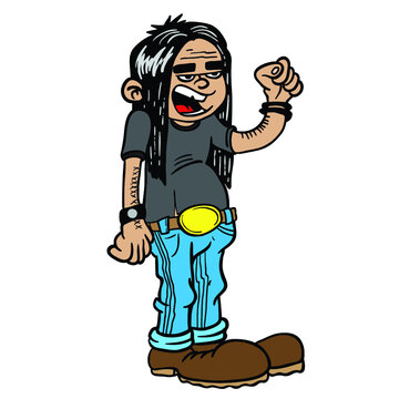 heavy metal kid cartoon illustration
