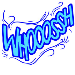 whooosh word illustrated