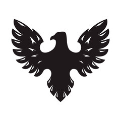 Eagle icon isolated on white background. Design element for logo, label, sign. Vector illustration