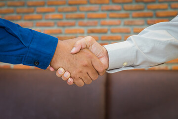Business concept, handshake for make agreement in contract of business