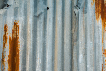 Close up rusty galvanize iron wall