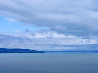 Obraz premium View on Balaton Lake and Balatonfured