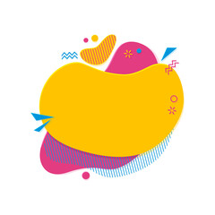 Retro vector banner. Comic speech bubble, abstract motion template, space for your text. Bright illustration