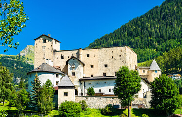 Fototapeta na wymiar View of Naudersberg Castle in Nauders - Tyrol, Austria
