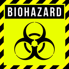 Caution biohazard sign, biological threat alert