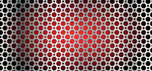 Steel grid pattern with a red gradient background