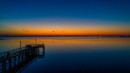 sunset at the pier on Mobile Bay 